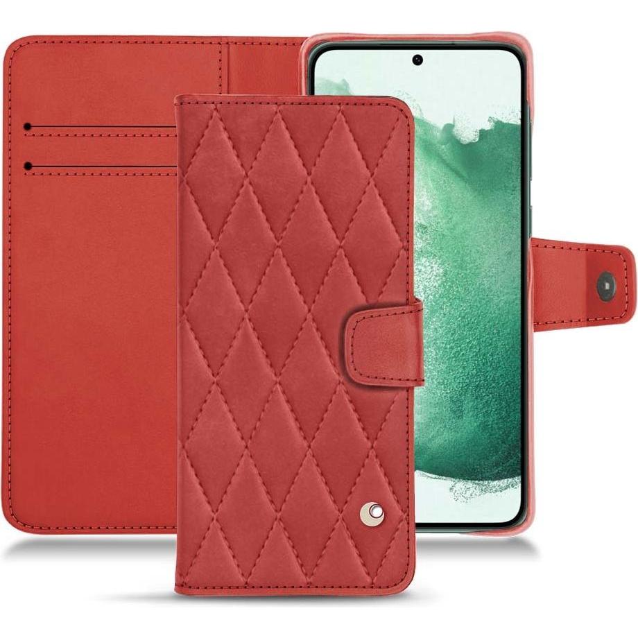 Noreve Lederschutzhülle Wallet (Samsung Galaxy S22+ 5G), Smartphone Hülle, Rot