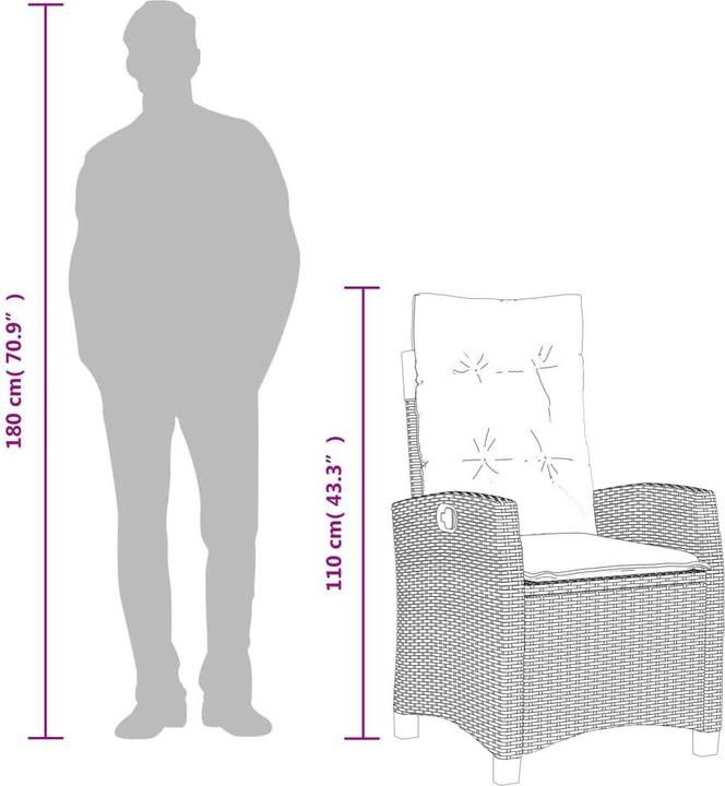 Produktbild vidaXL 10-tlg. Garten-Lounge-Set mit Kissen (100 cm)