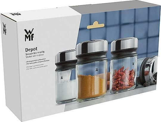 Produktbild WMF Gewürzstreuer Set 4tlg Gewürzdose Gewürzstreuer Gewürzglas 100ml Glas Depot (Kräuter, Diverse Gewürze)