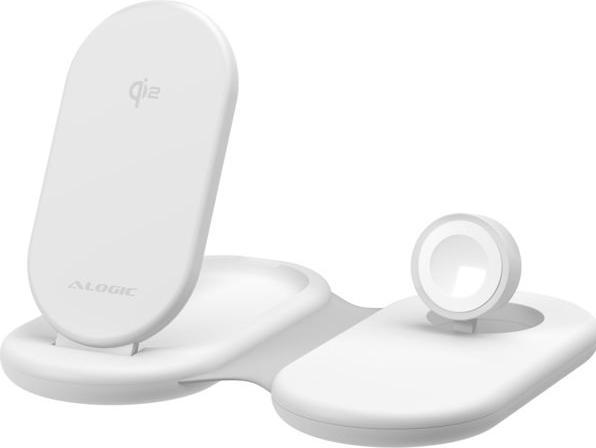 Alogic PackAway 3in1 Qi2 Wireless Charging Stand White (35 W)