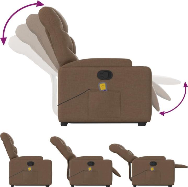 Immagine prodotto vidaXL Poltrona massaggiante con ausilio in tessuto