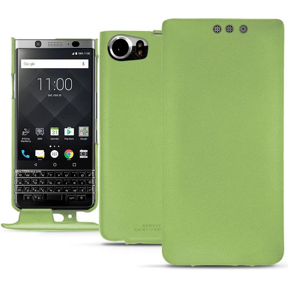 Noreve Lederschutzhülle vertikal (Blackberry KEYone), Smartphone Hülle, Grün