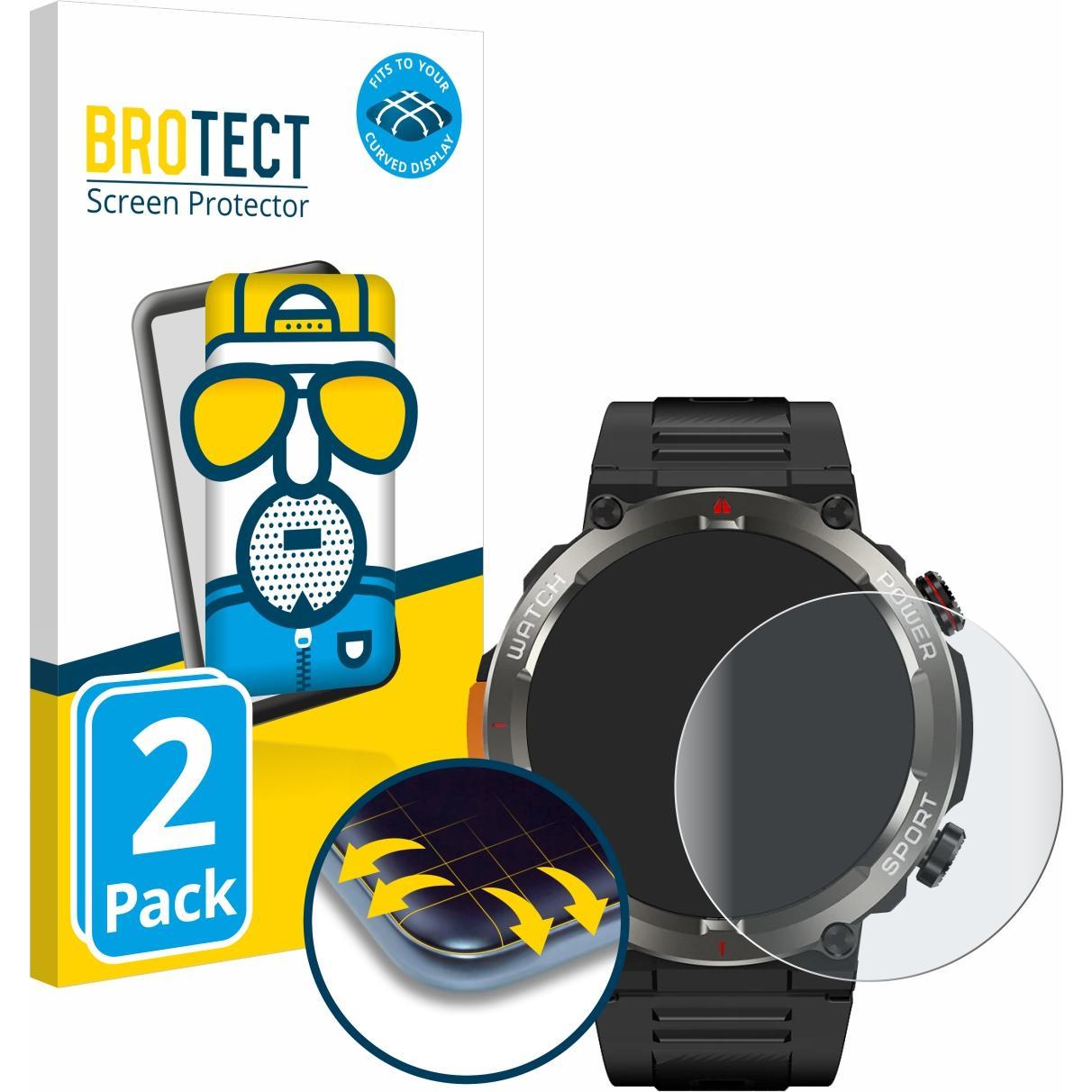 BROTECT Fullscreen Schutzfolie Displayschutz Folie Matt Entspiegelungsfolie, Smartwatch Schutzfolie, Grau