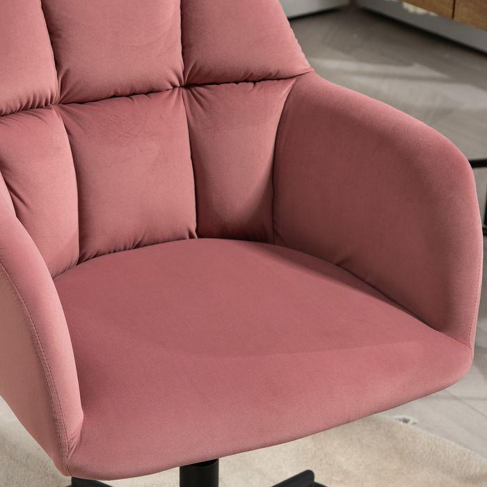 Produktbild Swisshandel24 Bürostuhl, Samtoptik, mit Armlehne, Rosa