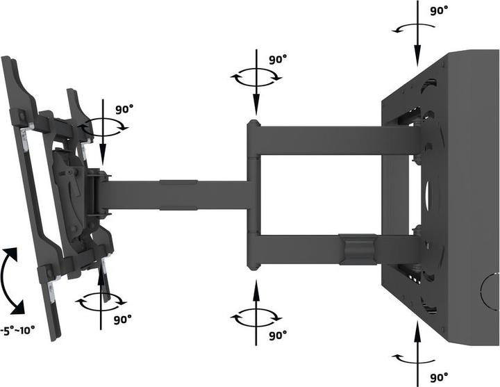 Image du produit Multibrackets Support mural 37" - 70", noir, métal, max.45kg (Mur, 45 kg, 37" - 70")