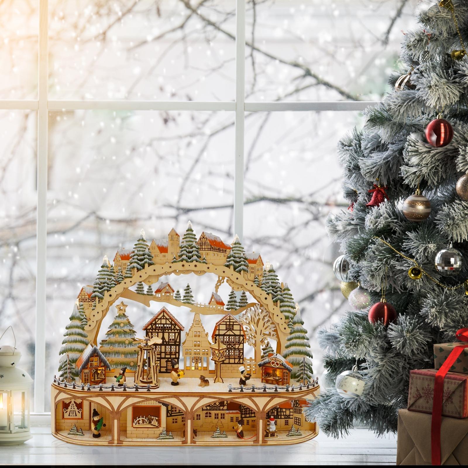 Thumbnail - HTI-Living, Weihnachtsbeleuchtung, LED Schwibbogen Weihnachtsmarkt