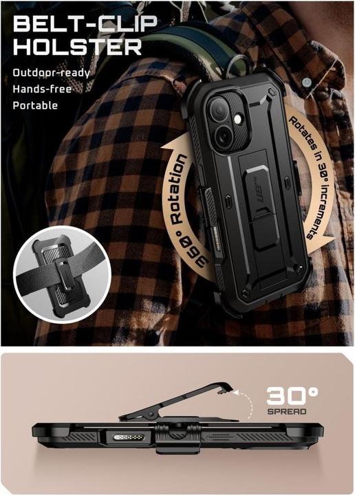 Actual product image Supcase UB Pro iPhone 17 Hülle - Schwarz (Apple iPhone 17)