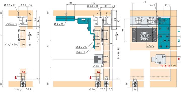 Image du produit HAWA Garniture de porte coulissante combino