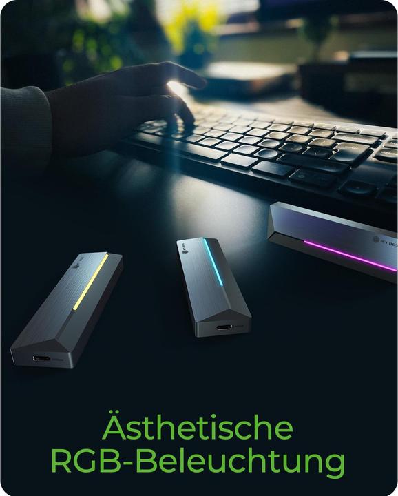 Produktbild Icy Box Geh. IcyBox für NVMe M.2/SATA SSD 10Gbps USB3.2 GEN2 Type-C (M.2)