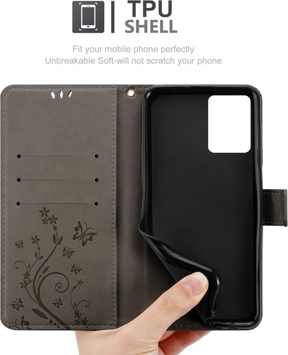 Produktbild Cadorabo Flower Book Hülle für Realme 9 5G / 9 PRO / V25 / Q5 / OnePlus Nord CE 2 LITE 5G (Vivo V25, Realme 9 Pro+, OnePlus Nord CE 2 Lite 5G)