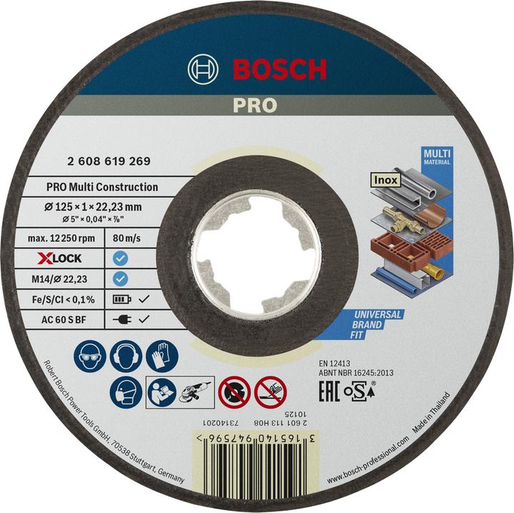 Produktbild Bosch Professional Zubehör PRO Multi Material X-Lock Trennscheibe, 125 x 1 x 22,23 mm