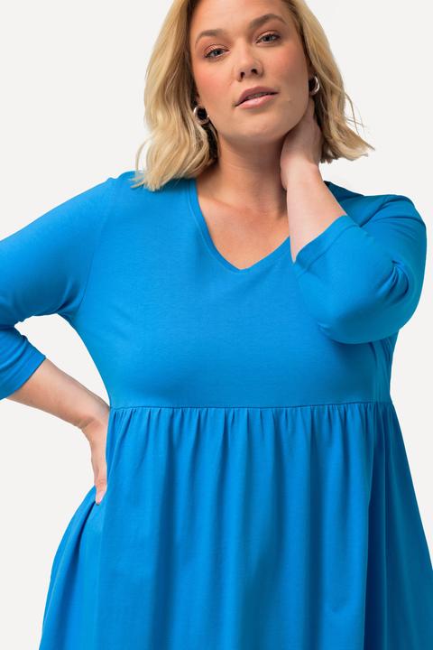 Produktbild Ulla Popken Jerseykleid, Empirenaht, V-Ausschnitt, 3/4-Arm, Taschen (50, 52)
