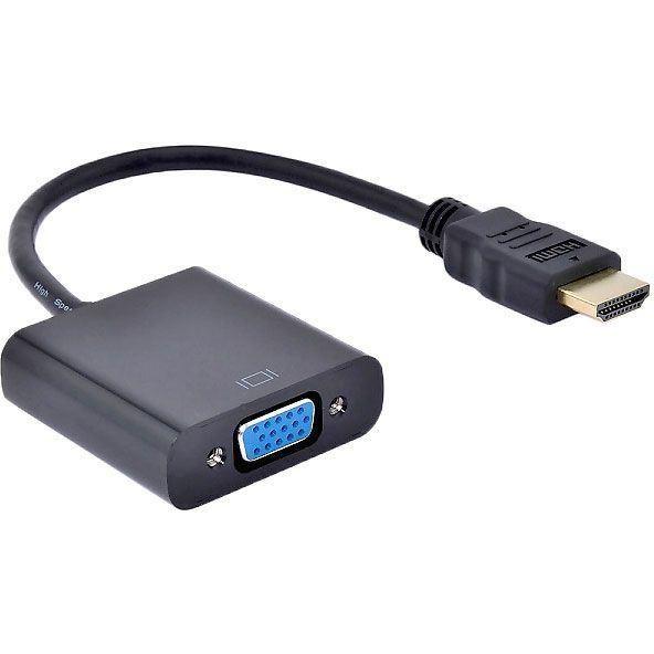 PremiumCord Convertitore da HDMI a VGA con jack stereo da 3,5 mm, nero, Convertitore video