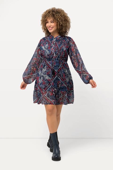 Immagine prodotto Ulla Popken Abito con design Paisley, scollo a tunica e maniche lunghe (42, 44)
