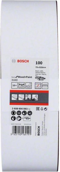 Produktbild Bosch Professional Zubehör PRO X440 Schleifband, 75 x 533 mm, G100 (100)