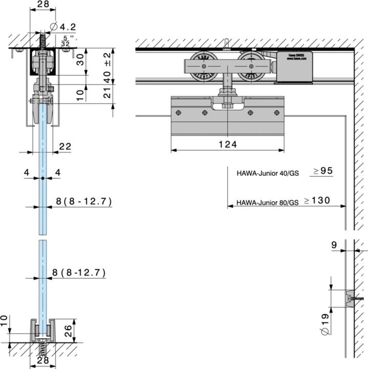 Image du produit HAWA Ferrement p.porte coulissante HAWA-junio