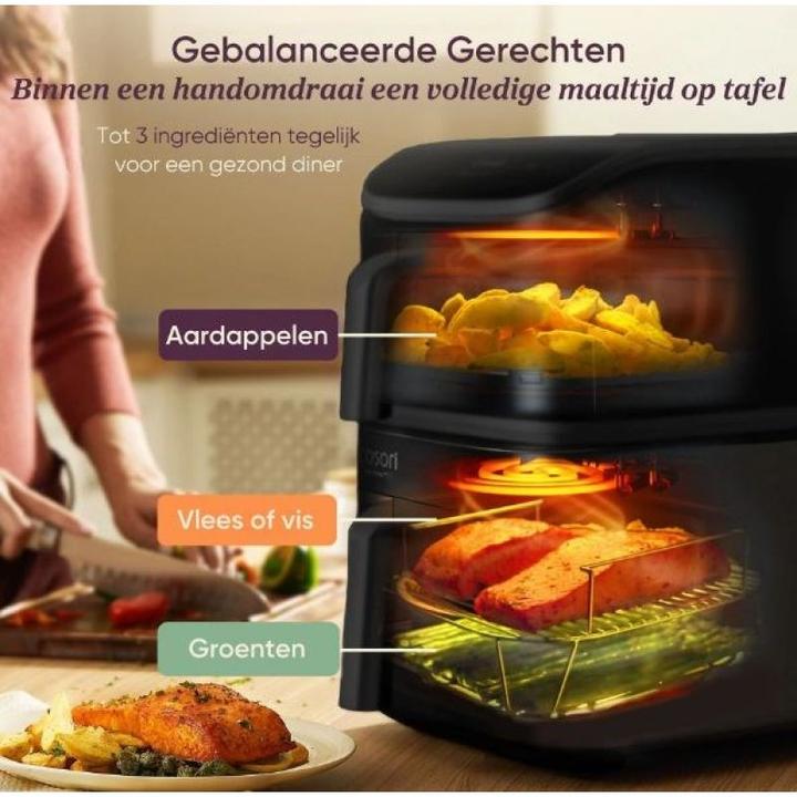 Actual product image Cosori CAF-DC121-ADER Doppel-Heissluftfritteuse