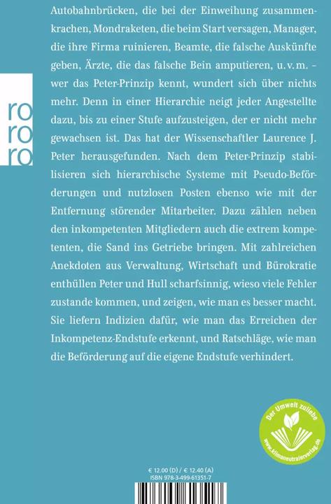 Produktbild Das Peter-Prinzip (Deutsch, Raymond Hull, 2001)