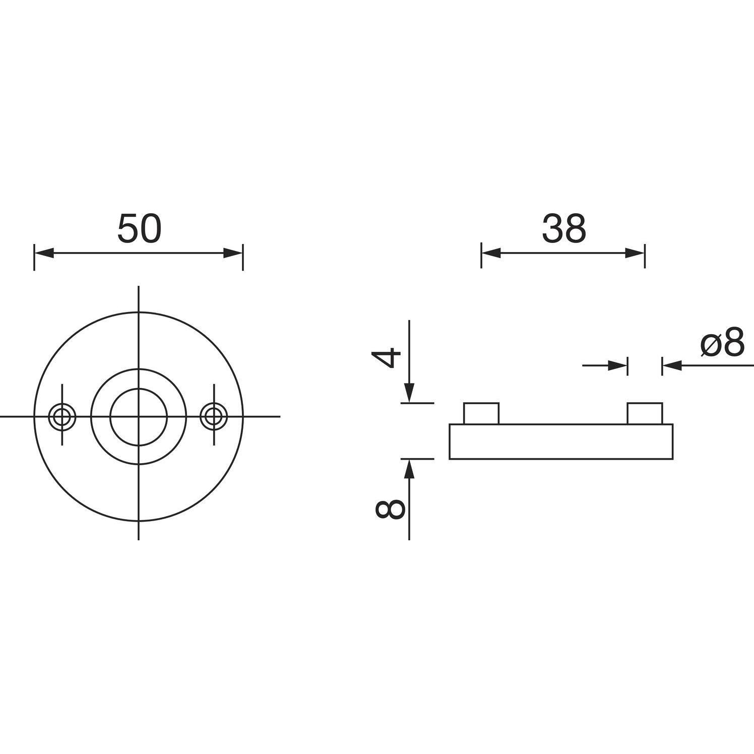Thumbnail - Grundmann, Türgriff + Fenstergriff, Türbeschlag WG 1700L Türgriff für Innentür auf Rosette PZ silber eloxiert (Türgriff)