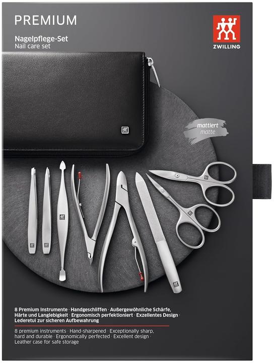 Actual product image No Name Zwilling Twinox travel set - Black leather case 8-piece - Black