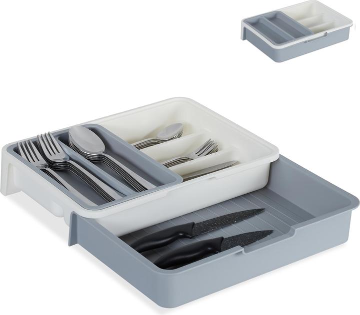 Actual product image Relaxdays Cutlery Tray, Extendable