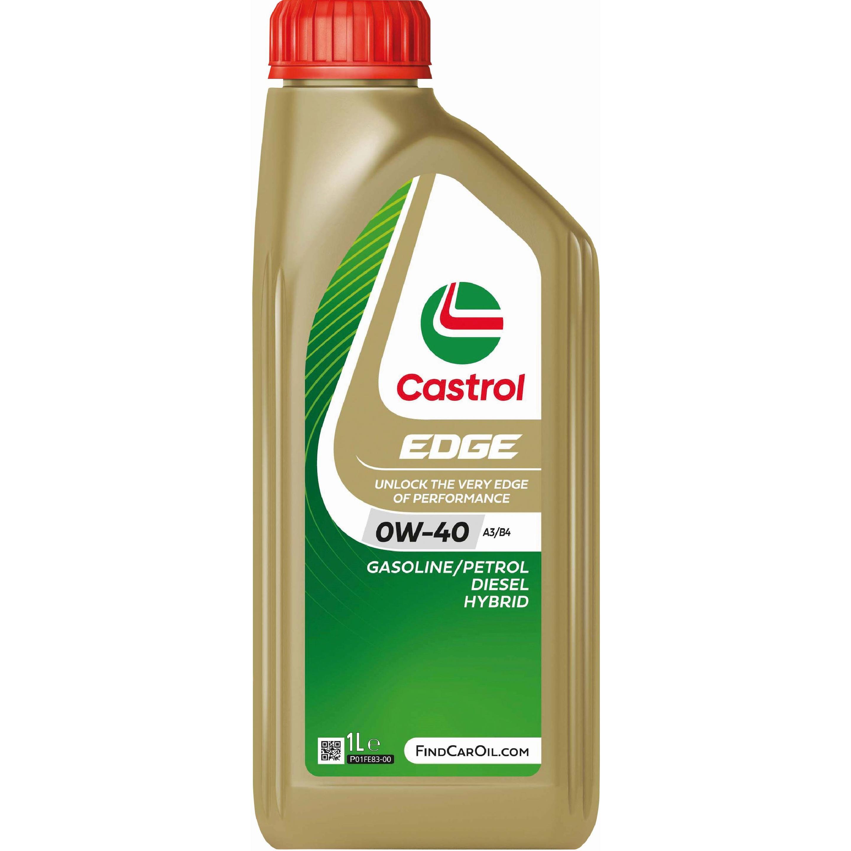 Castrol Motorenöl EDGE 0W-40 Titanium A3/B4, 1 l, Fahrzeugtyp (1 l, SAE 0W-40) (15F6B4)