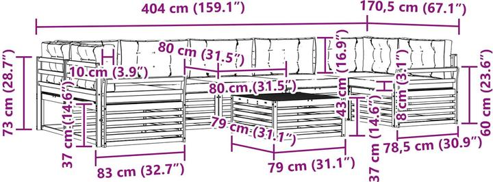 Produktbild vidaXL Outdoor-Sofa