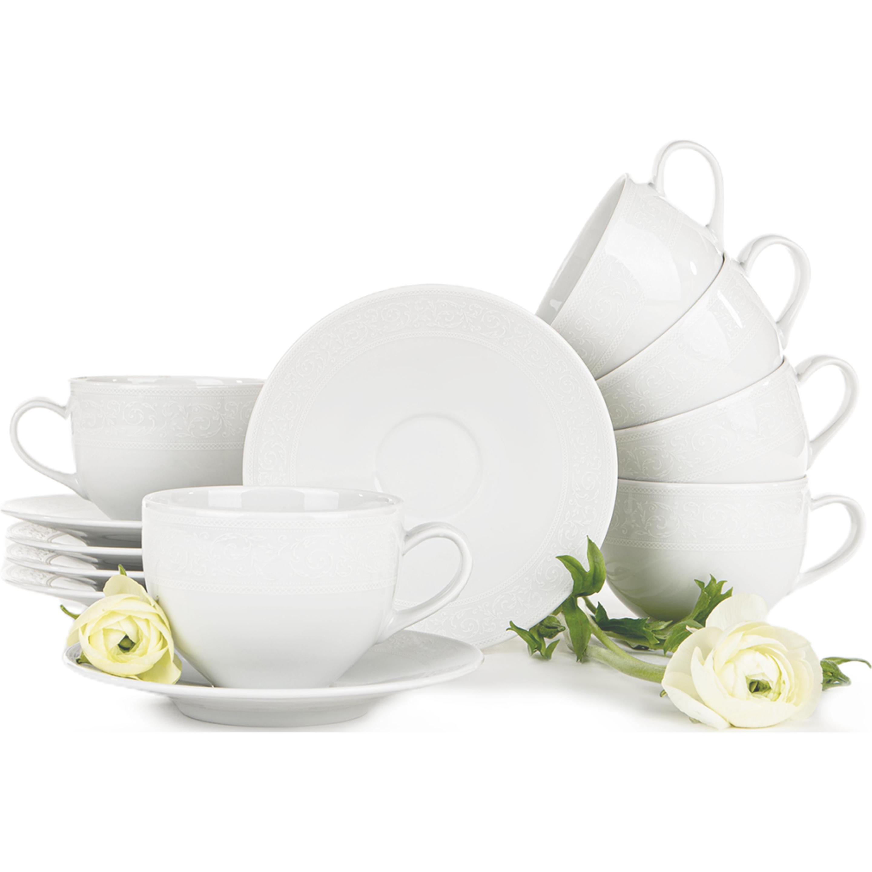 Konsimo, Geschirrset, Amelia Biała Koronka (12 Stück)