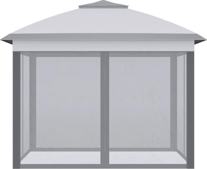 Actual product image Swisshandel24 Faltpavillon 3x3 m, 4 abnehmbare Mückennetze, Oxford-Gewebe Metall Grau (330 cm, 330 cm)