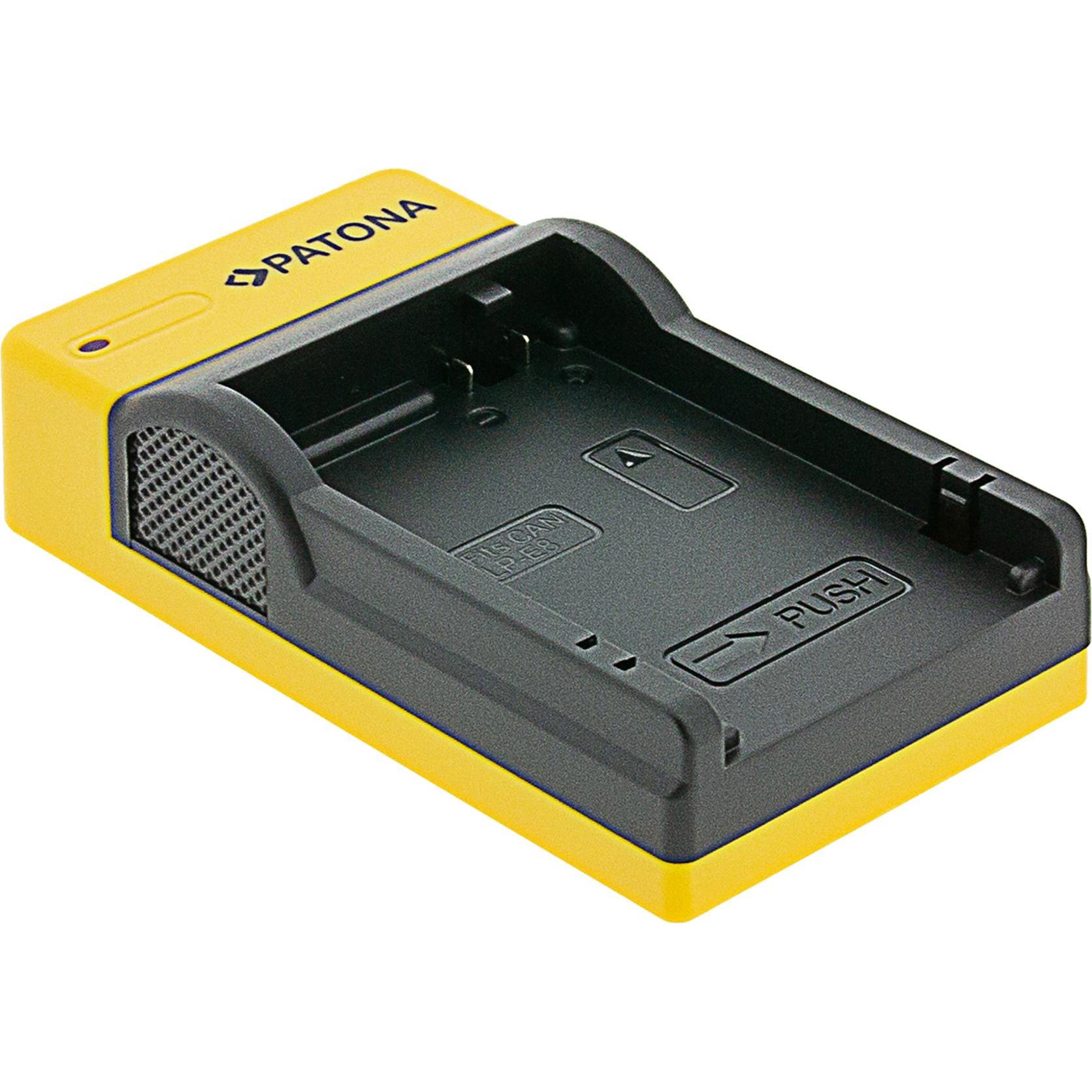 Patona Caricatore USB sottile con ingresso USB-C per Canon LP-E8, LPE8, EOS 550D, 600D, 650D, 700D (Caricabatterie per fotocamere), Alimentatore fotoc