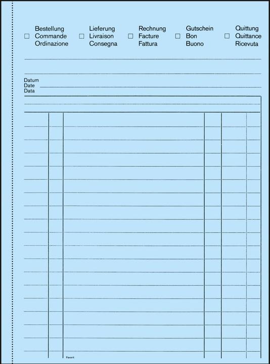 Produktbild Favorit Mehrzweckbuch (50x)