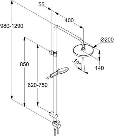 Image du produit Kludi DIVE Thermostat Dual Shower System, nettoyage rapide du calcaire, chrome, 6908005-00, 6908005-00