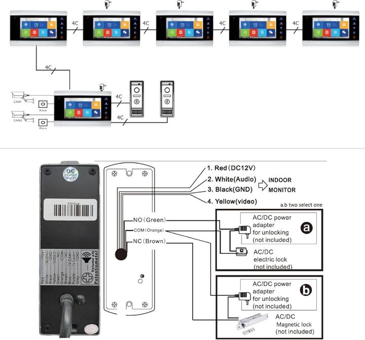 Actual product image PNI Intelligent video intercom system SafeHome PT720MW with 2 monitors, WLAN, HD, P2P, indoor monit