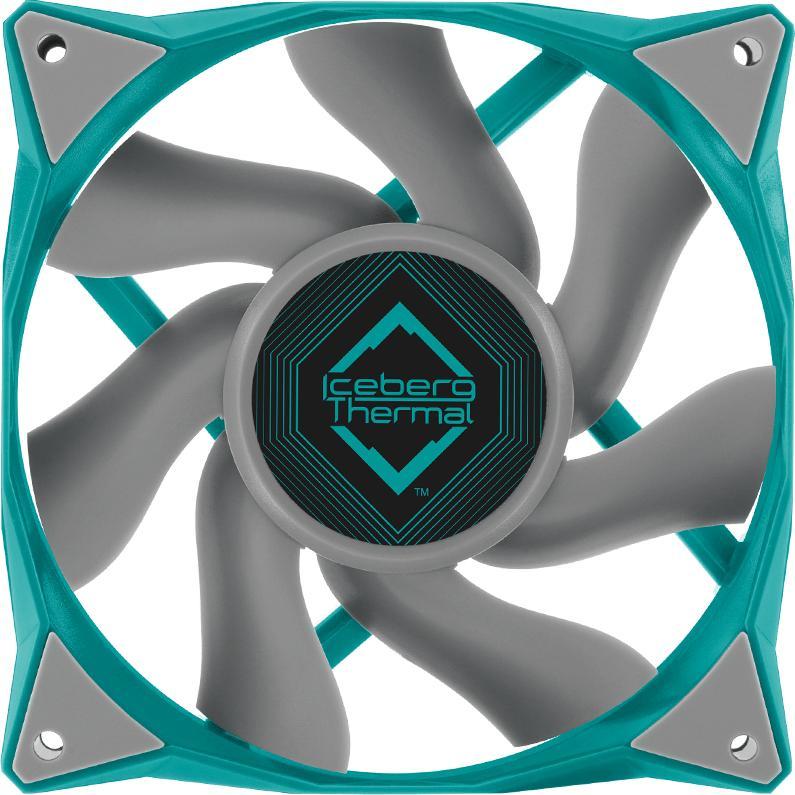 Iceberg Thermal IceGALE Computergehäuse Ventilator 12 cm Türkis 1 Stück(e) (120 mm, 1 x), PC Lüfter, Türkis