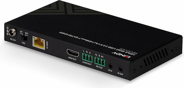 Produktbild Lindy 150m HDMI 4K60, IR, RS232 HDBT KVM Extender Receiver, kompatibel mit 38387-8
