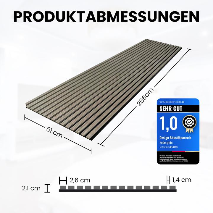 Produktbild Endorphin 10 Stück Akustikpaneele 61x266x2,1cm Holzfurnier Eiche natur-hell (61 x 266 cm)