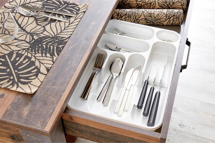 Image du produit Plast team Range-couverts, 7 compartiments, blanc