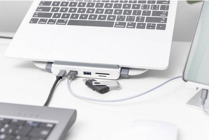 Immagine prodotto Digitus Supporto variabile per notebook con docking station USB-C™ integrata, 8 porte (USB-C, 8 porte)