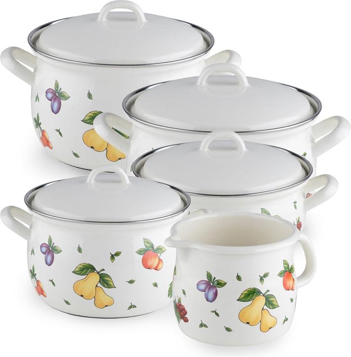 Produktbild Riess Sparset Kochtöpfe (Pfannenset + Topfset, Emaille)