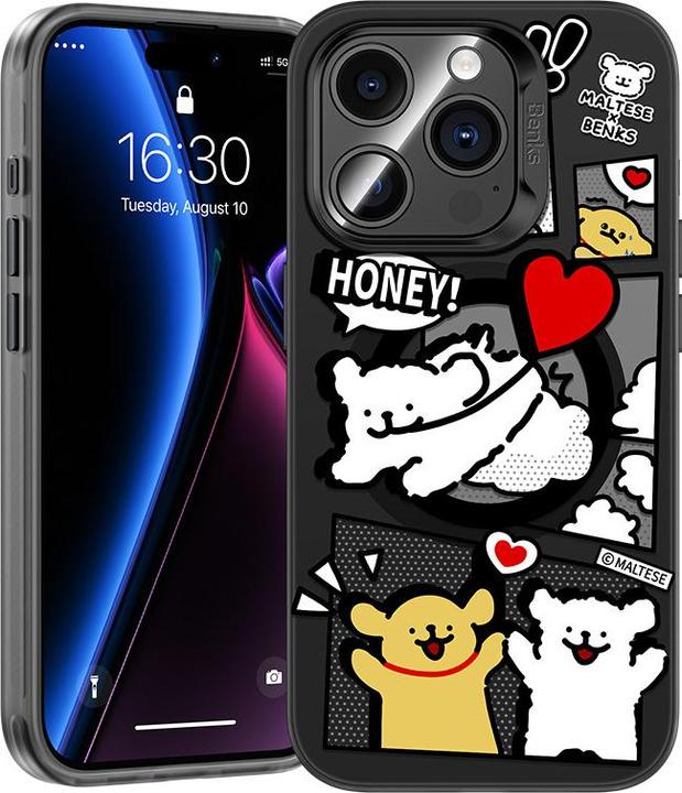 Immagine prodotto Benks Collaborazione Cover protettiva iPone 15 Pro Max - Cucciolo maltese nero (Apple iPhone 15 Pro Max)