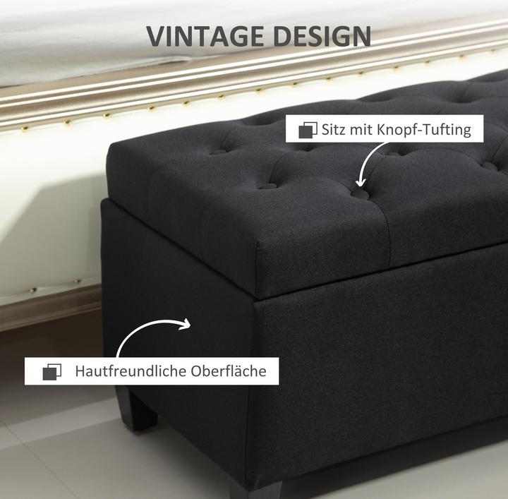 Image du produit Homcom Sitzbank Polyester, Schaumstoff Schwarz (40 cm)