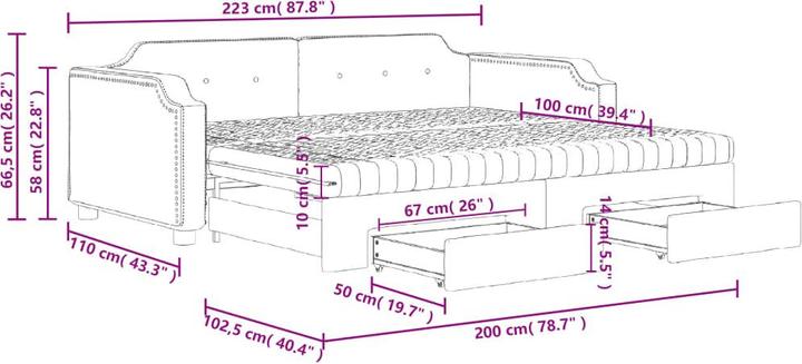 Produktbild vidaXL ausziehbares Tagesbett