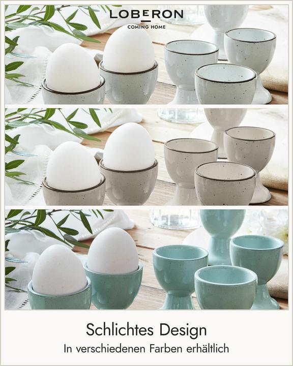 Produktbild Loberon Eierbecher 6er Set Biarré grau (6 x)