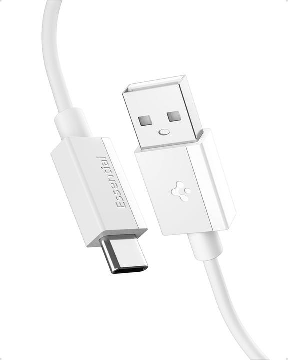 Spigen - Data Cable Essential (EB6020AC) - Fast Charging, USB to Type-C, 60W, 480Mbps, 1m - White (1 m, USB 2.0, 60 W)