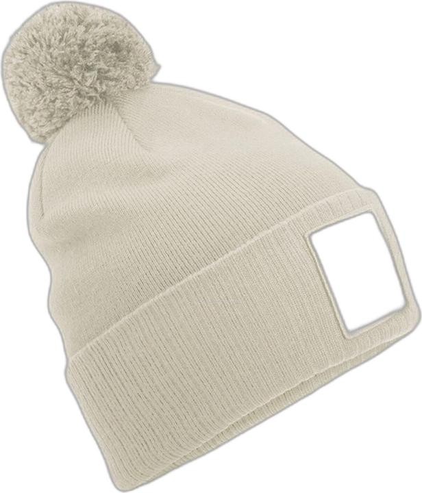 Beechfield Appliqué Patch Pom Beanie (5 x 5 cm)
