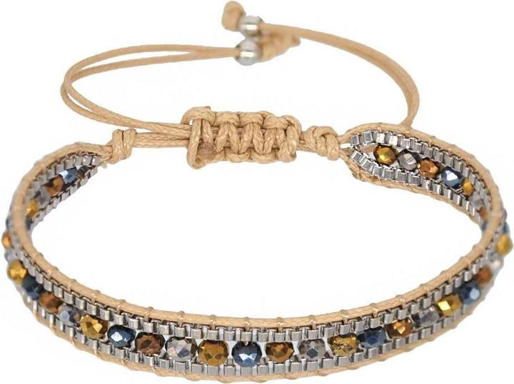 Saraswati Bracelet Crystal,beige.AC754 (28 cm, Coton)