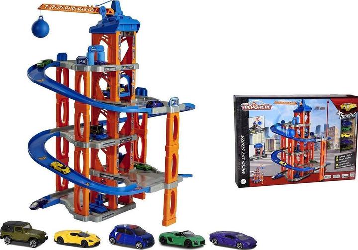 Productafbeelding Majorette Garage met lift en 5 auto's