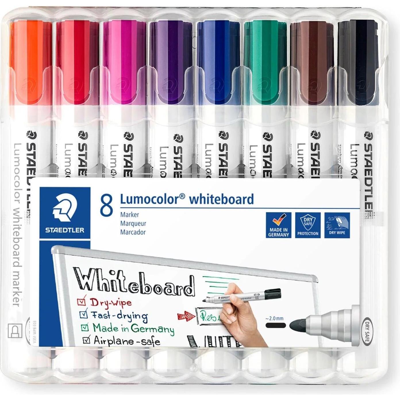 Staedtler, Marker, Lumocolor 351 (Orange, Violett, Blau, Grün, Braun, Rot, Schwarz, Pink, 2 mm, 8 x)