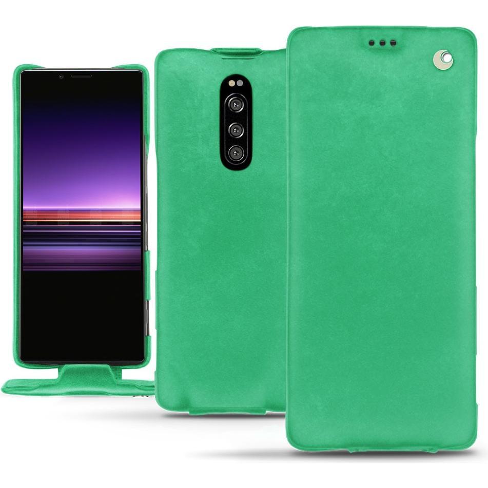 Noreve Lederschutzhülle vertikal (Sony Xperia 1), Smartphone Hülle, Grün