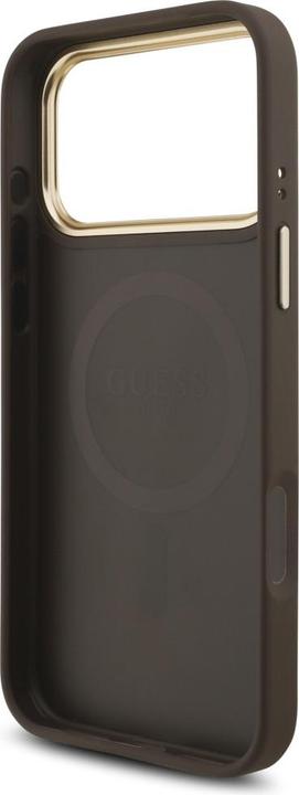 Produktbild Guess Case Magsafe 4G PU Leather Case With Triangle Logo And Gold Metal Camera Frame For iPhone 17 P (Apple iPhone 17 Pro Max)